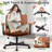 Cross-Legged Teddy  Office Chair With Flip up Armrest &Wide Seat，Ergonomic Fabric Home Office Chair -650950840