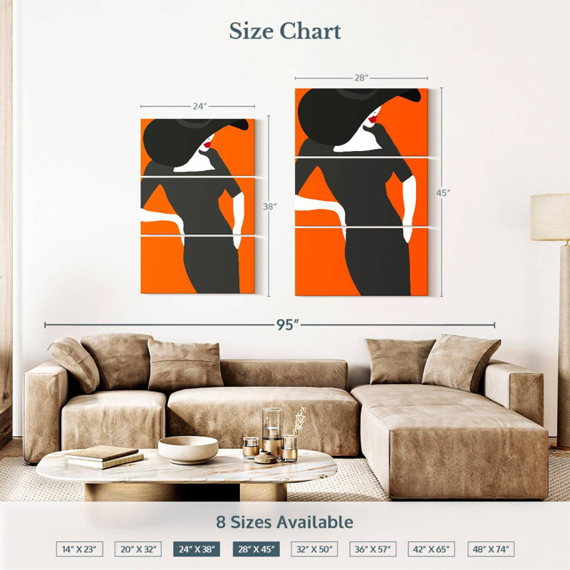 Shuttleworth Lady On Orange, 38'' H x 24'' W