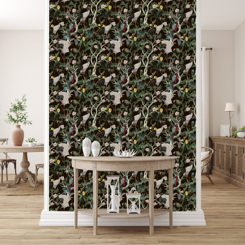 Beschman Pre-Pasted Vinyl Floral Wallpaper Roll