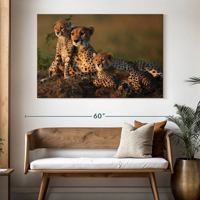 Safari guépard famille, H 34 po x l 51 po