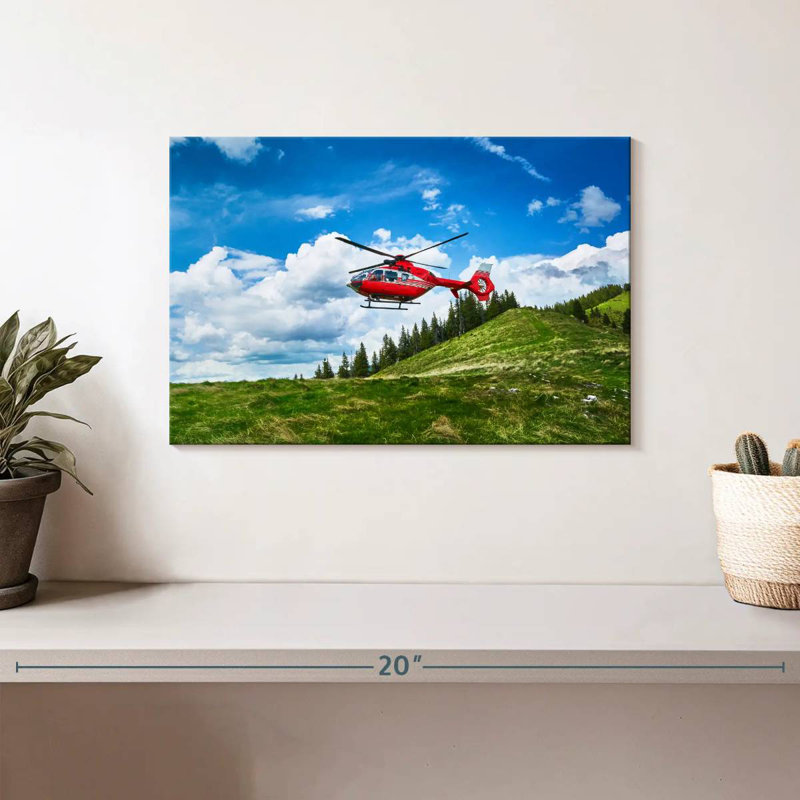 Mehar Rescue Helicopter, 8" H x 12" W