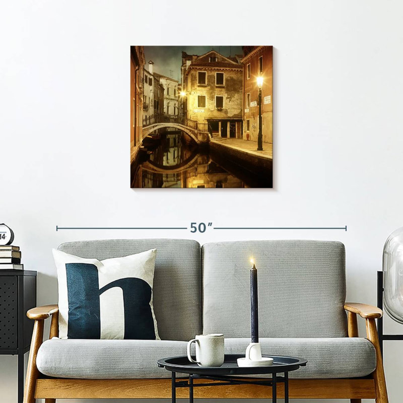 Nicci Side Canal At Night, 24" H x 24" W