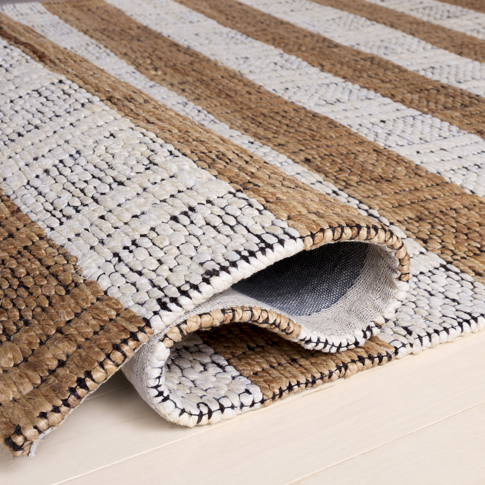 Hand-Woven Striped Performance Rug, 9'-0" X 12'-0" Rectangle