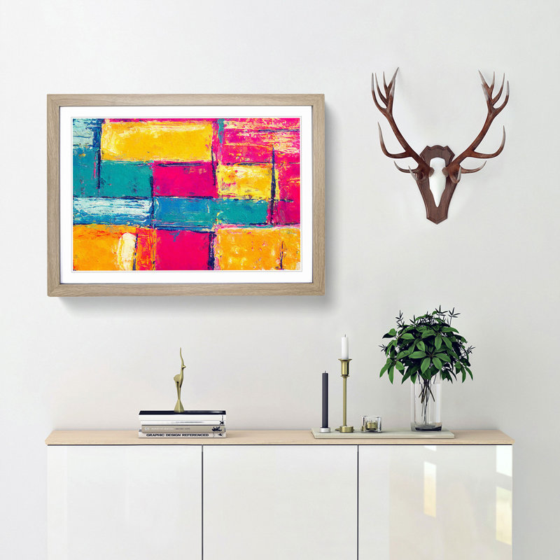 Abstract Vol.446 by S.Johnson - Framed Print, Oak Framed, 45cm H x 63cm W x 2cm D