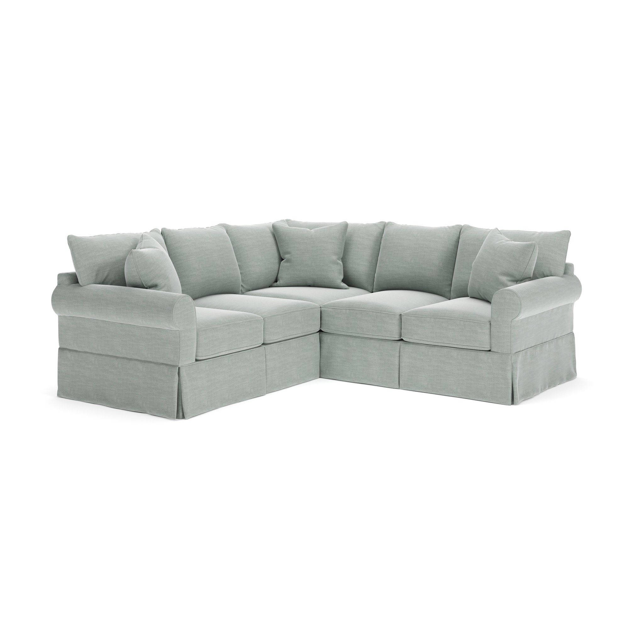 Amari Upholstered L-Sectional, Right Hand Facing, Conversation Capri Basketweave