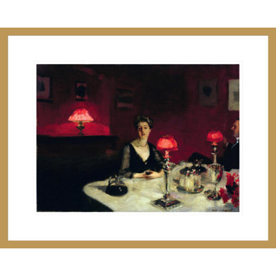 «A Dinner Table at Night» par John Singer Sargent, impression giclée encadrée