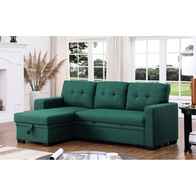 Canapé modulaire à 3 places en mélange de lin - Polyvalent et confortable avec rangement escamotable, méridienne et coussins de dossier amovibles X P 51,86 x P 35,45 po