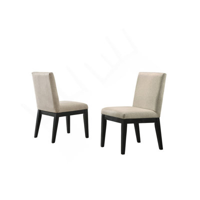 19 Inch Wood Dining Chair, Set Of 2, Padded Backrest, Upholstery