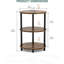 Table d'appoint ronde à 3 niveaux avec design en bois rustique et en métal, table d'appoint ovale compacte pour les petits espaces, facile à assembler pour le salon, la chambre à coucher ou la table de bout-1739924530