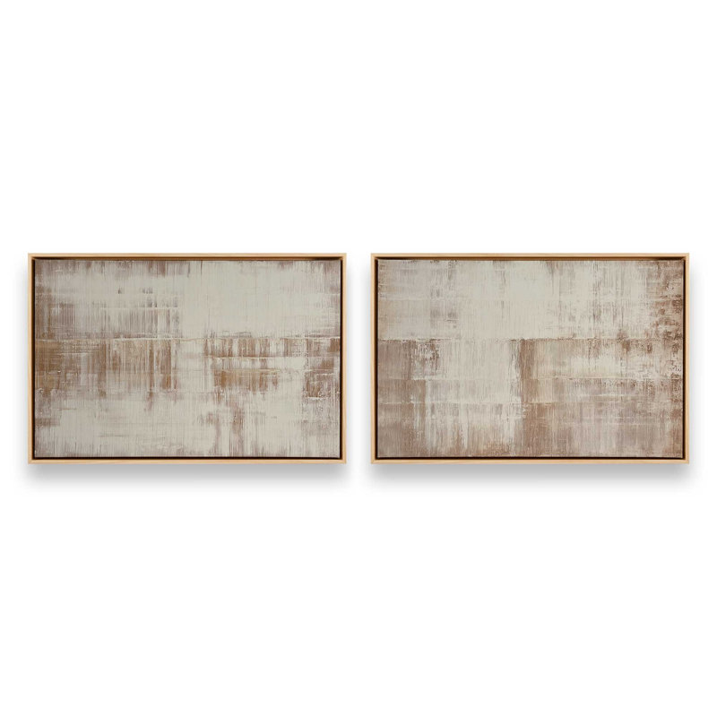 «Faded Horizons», ensemble de 2 impressions, Cadre flottant en érable américain, 12 po x 18 po