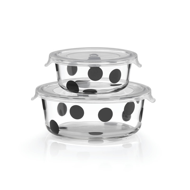 Glass Food Storage - Set of 2 Containers and 2 Lids