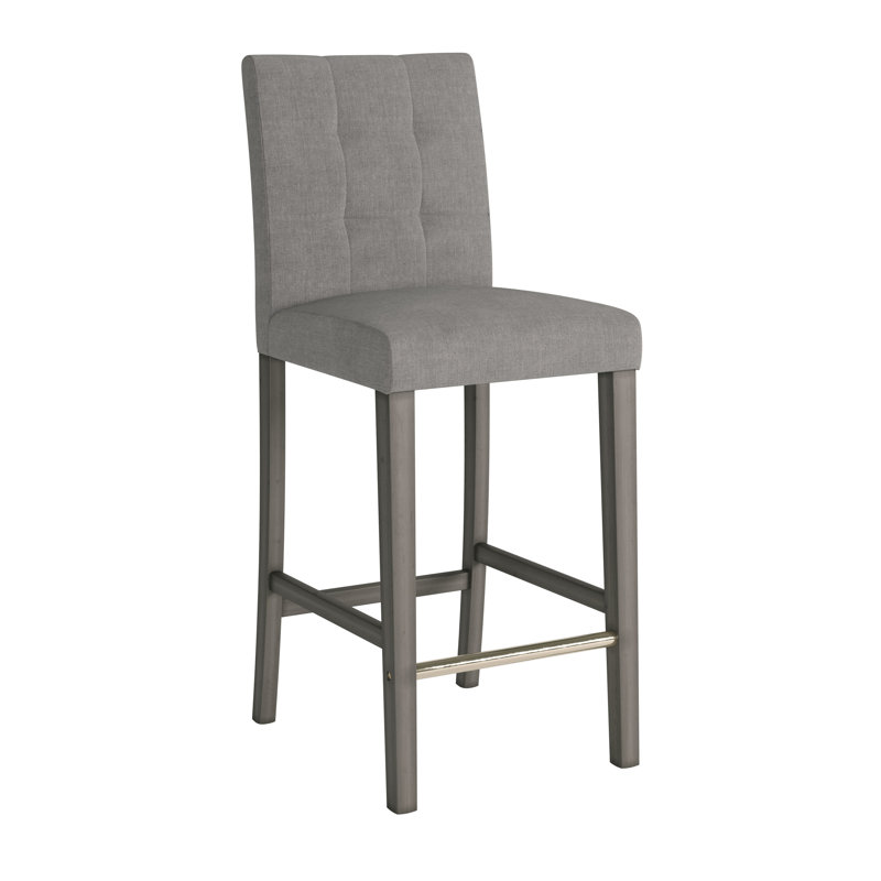 Tabouret de bar et de comptoir rembourré Idleman, Gris argenté, Tabouret de bar (siège d'une hauteur de 31 po)