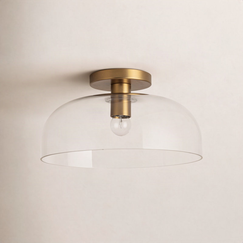 Blakehurst Glass Semi Flush Mount, Brushed Gold
