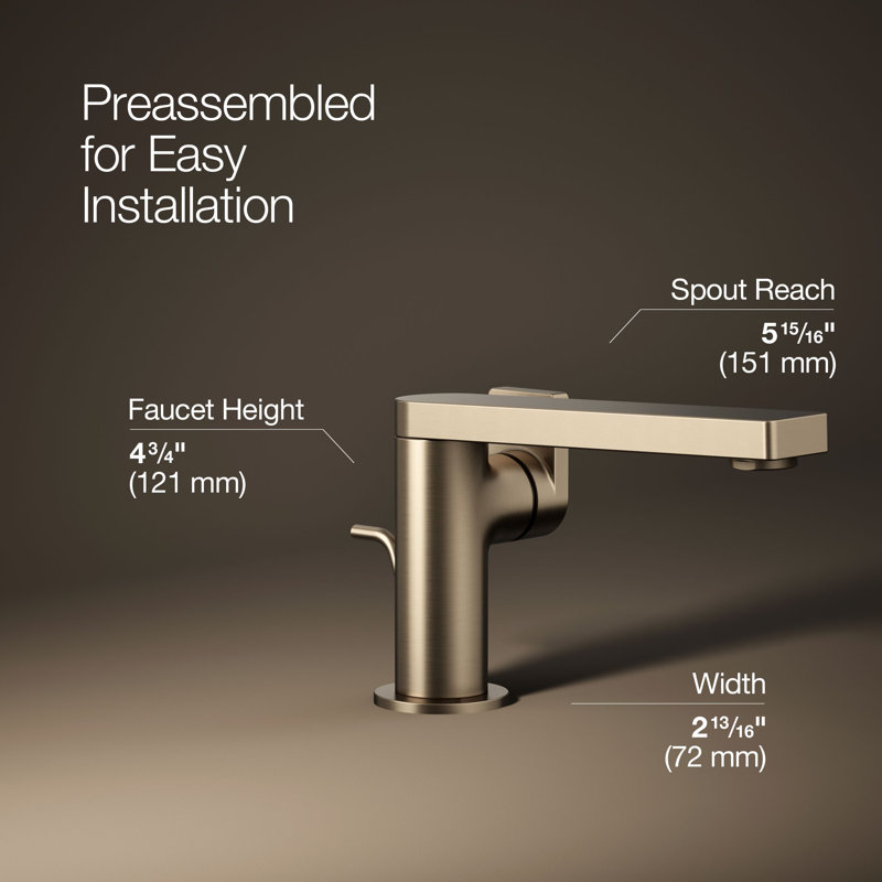 Composed® Single-Handle Bathroom Faucet with Drain Assembly, Vibrant Brushed Bronze