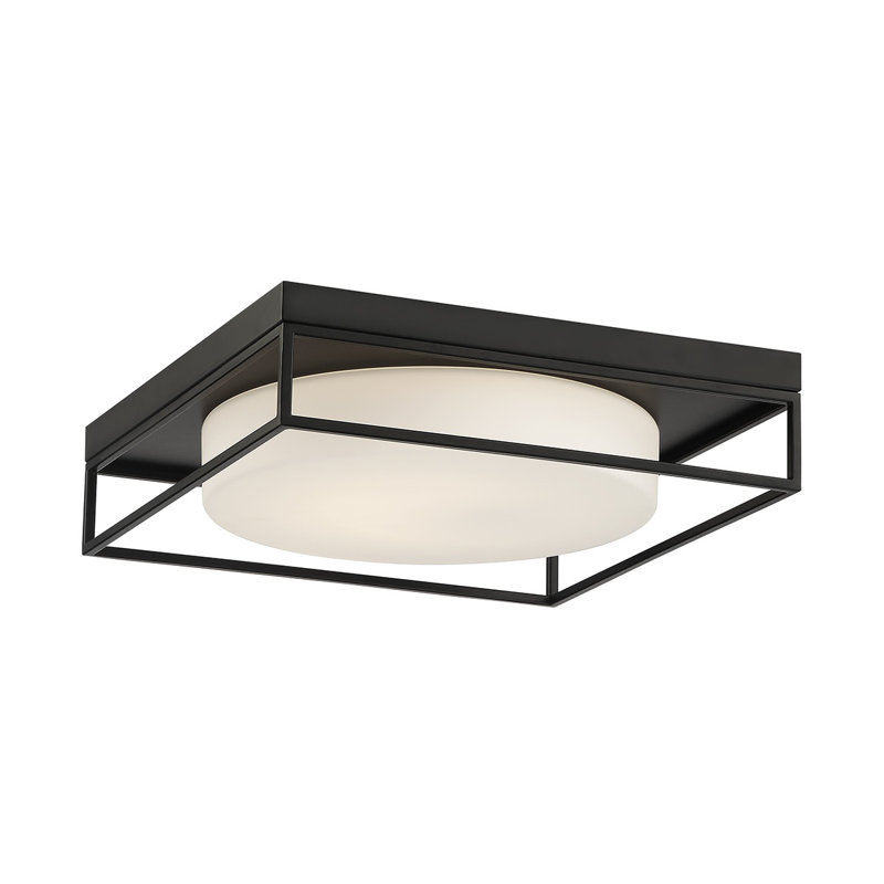 Rover LED Ceiling Mount, 4" H x 15" W x 15" D, Black