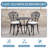 Outdoor  Cast Aluminum Bistro Table and Chairs Set of 2 with Cushion  for Garden,Black