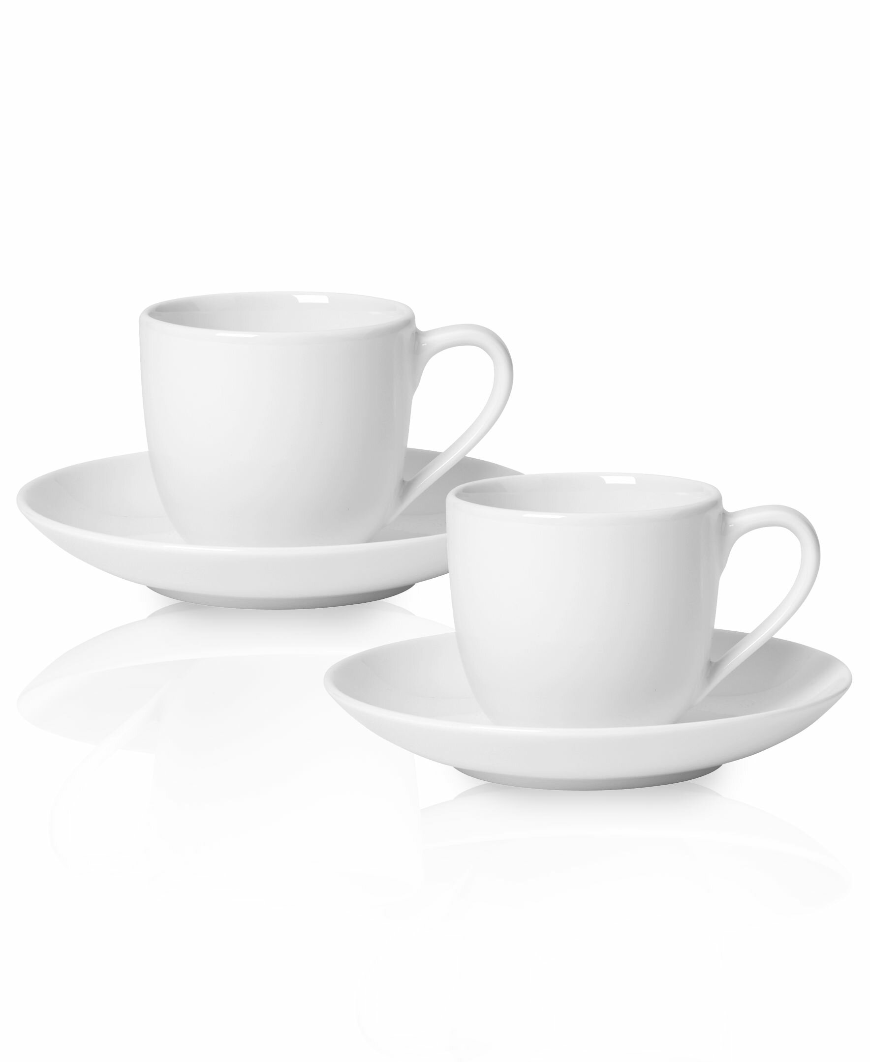 Le Creuset 2 Cappuccino/Espresso Cups & Saucers Ombre Red - Coffee