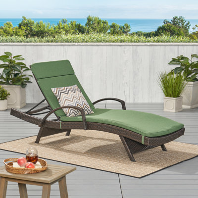 Chaise longue inclinable simple avec coussins 79,5 po Blaise