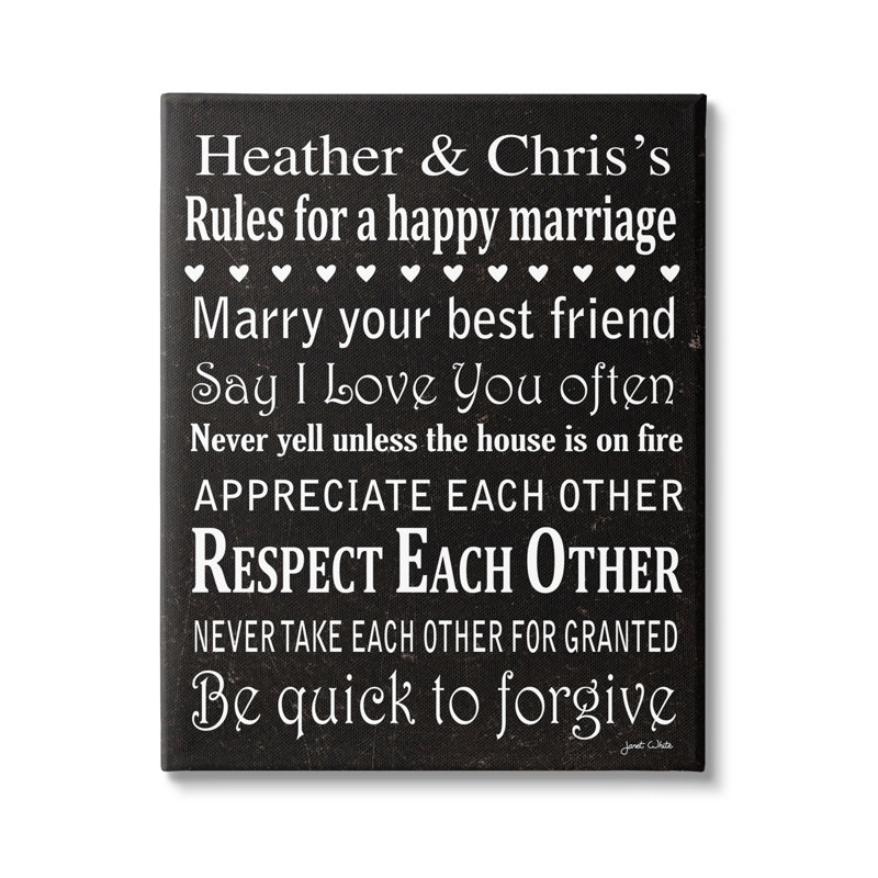 Motivation, mariage heureux cmw-001, art mural personnalisé, Oui, Toile tendue, H 20 po x l 16 po