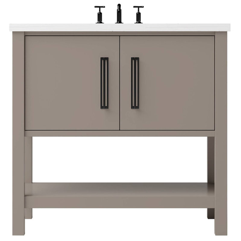 Kiawah Single Bath Vanity, Taos Taupe, 48", Matte Black