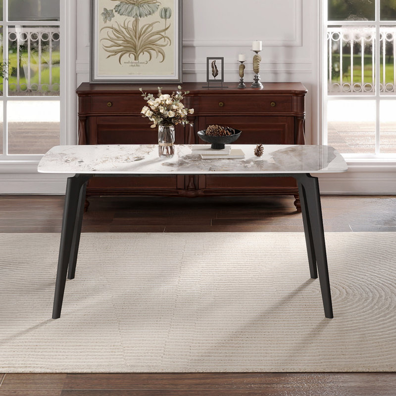 Table de salle à manger 62,99 po, Blanc / beige