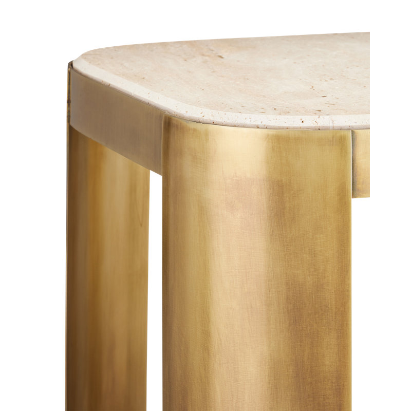 Sev End Table, Travertine