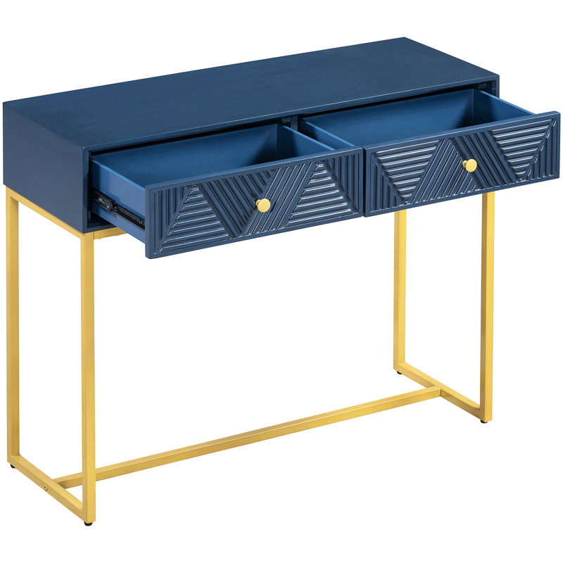 Console avec deux tiroirs - Bleu marine pour les intérieurs à la mode, Marine