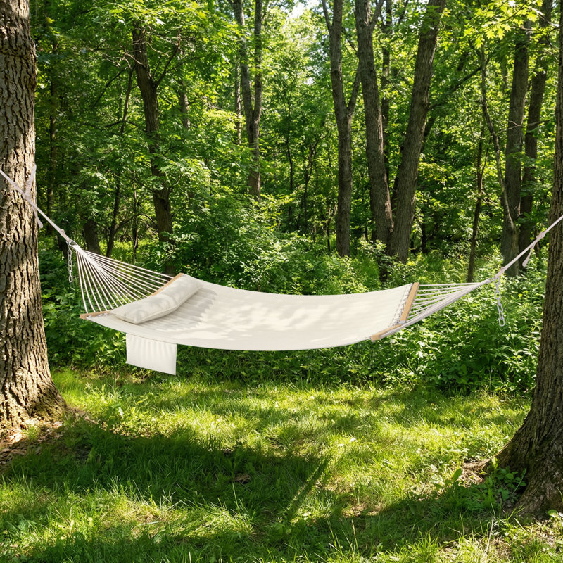 Hamac d'extérieur portatif moderne avec corde stable anti-basculement pour la cour de camping, Beige