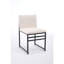Ensemble de 2 chaises de salle à manger modernes, coussins et dossier rembourrés en lin avec supports en fer artisanal minimalistes-834175593