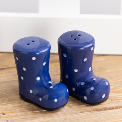 Blue Rain Boot Salt & Pepper Shaker Set, Spring