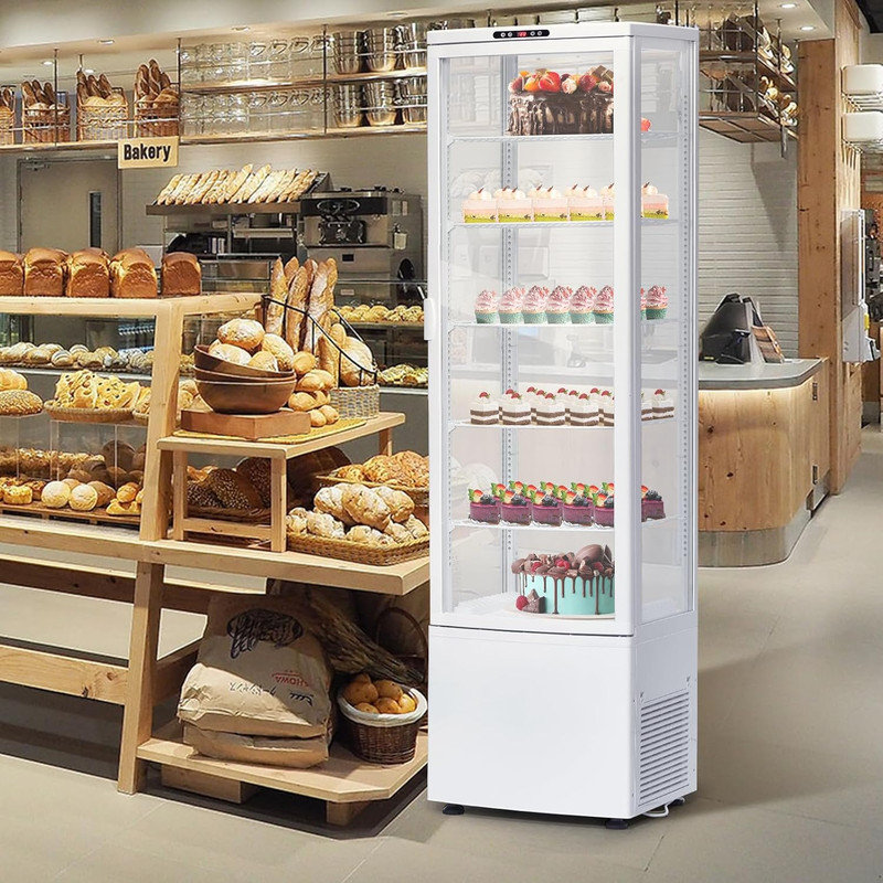 9.8 Cu.Ft Commercial Refrigerated Display Cabinet, Beverage & Cake Display with LED Lighting