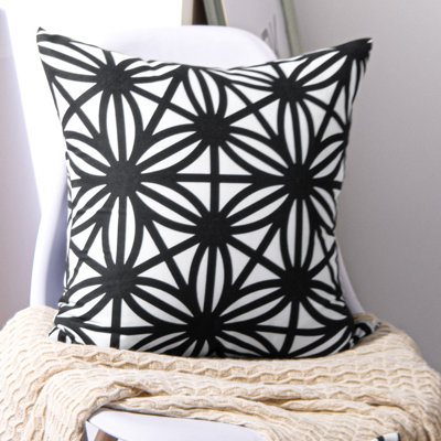  Taie d'oreiller moderne en microfibre géométrique