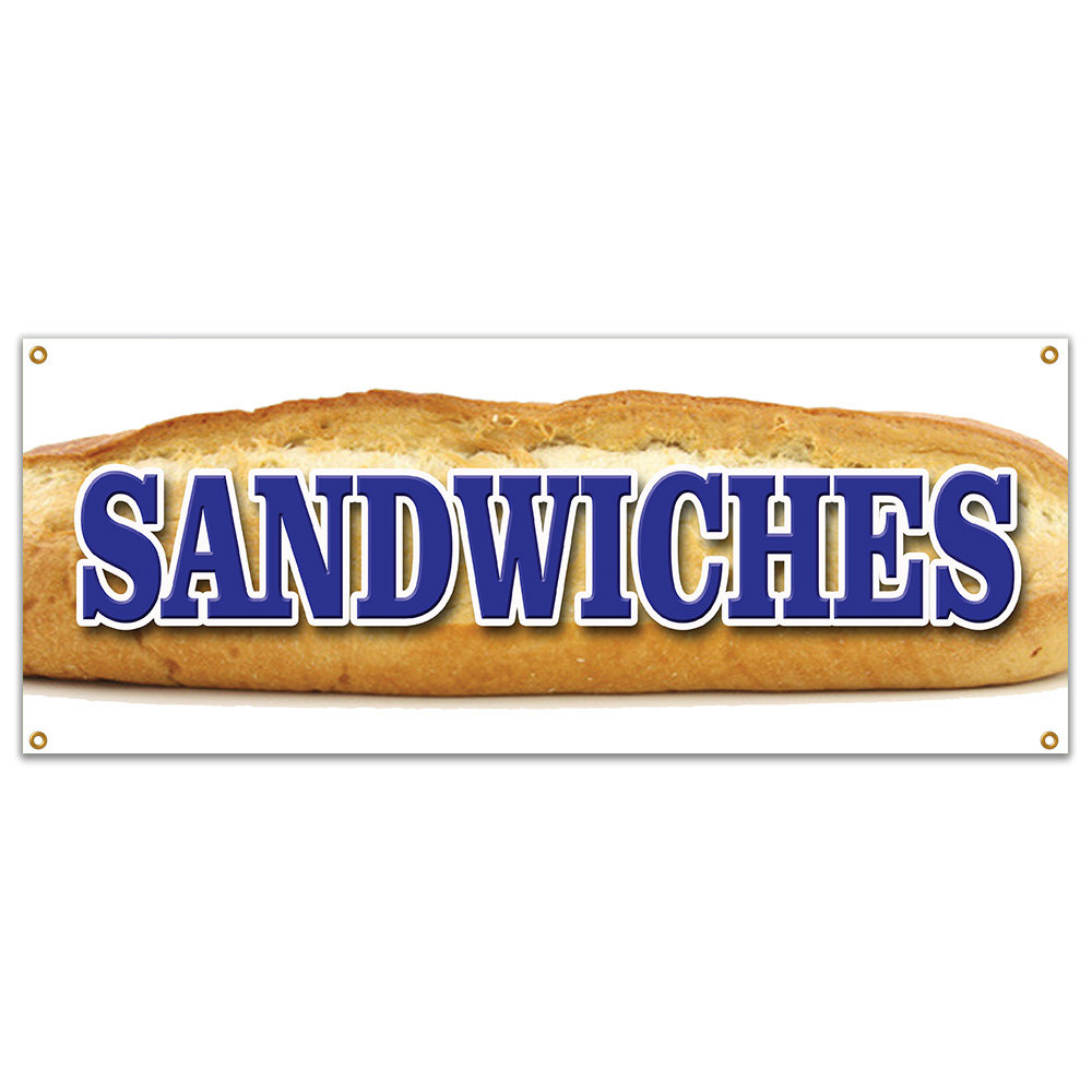 SignMission Sandwiches Banner Sign | Wayfair