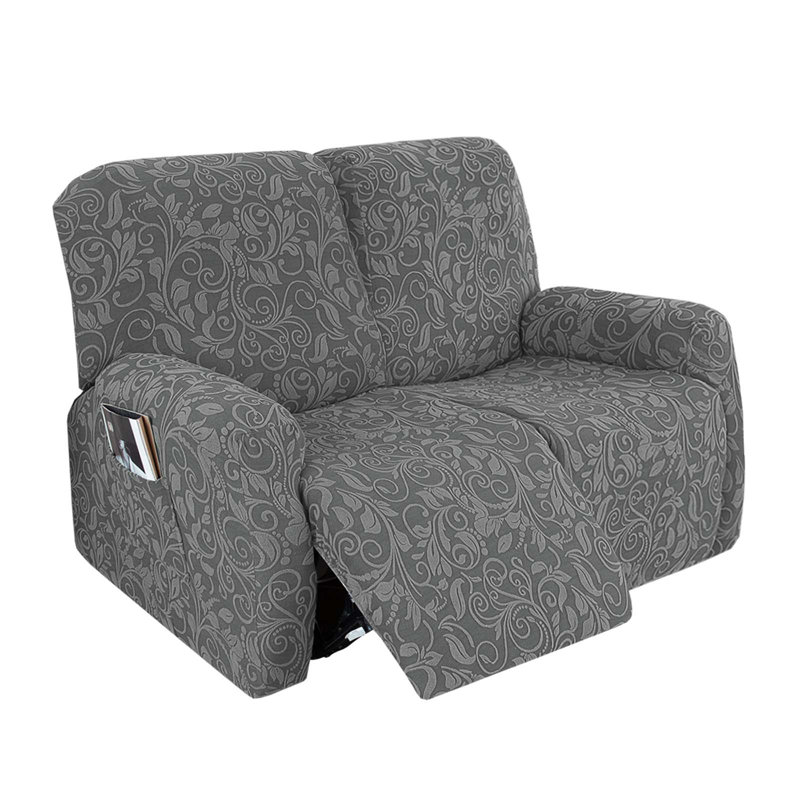 Housse tricotée pour fauteuil inclinable en jacquard, Polyester gris