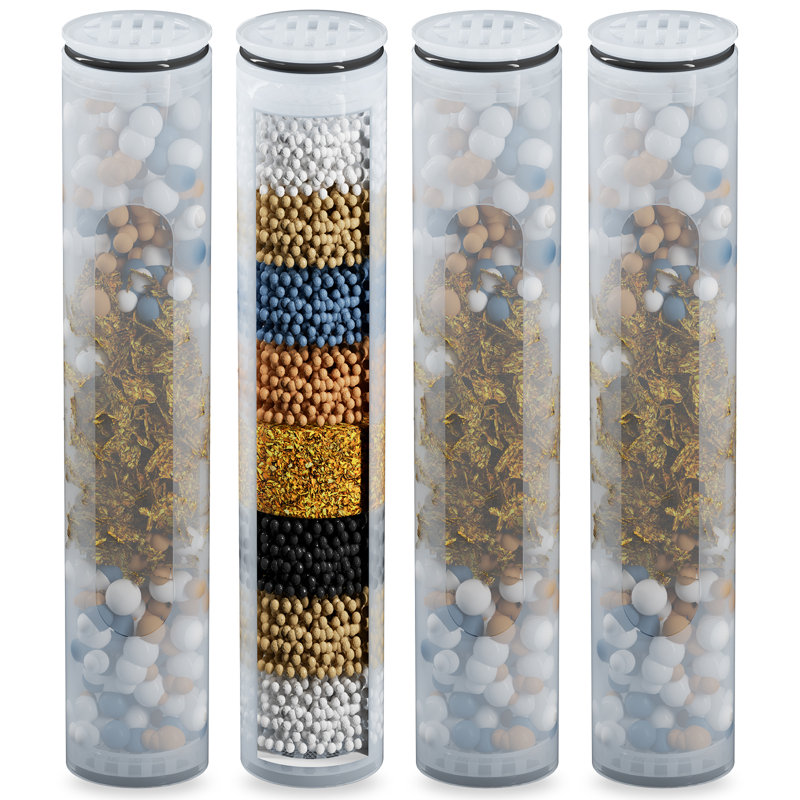 4-Pack Replacement Shower Filter Cartridges For Hard Water (4.72" X 0.86")