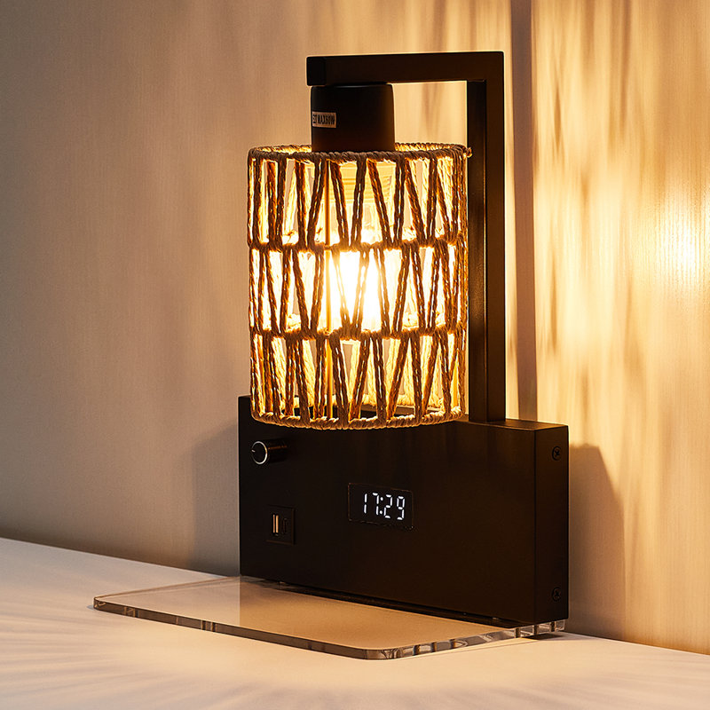 E27 Wall Light with Digital Clock