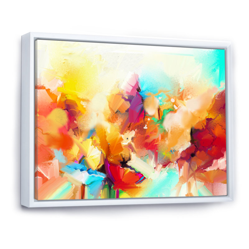 Abstrait pinceau printanier, bouquet de fleurs de printemps - œuvre d'art traditionnelle sur toile