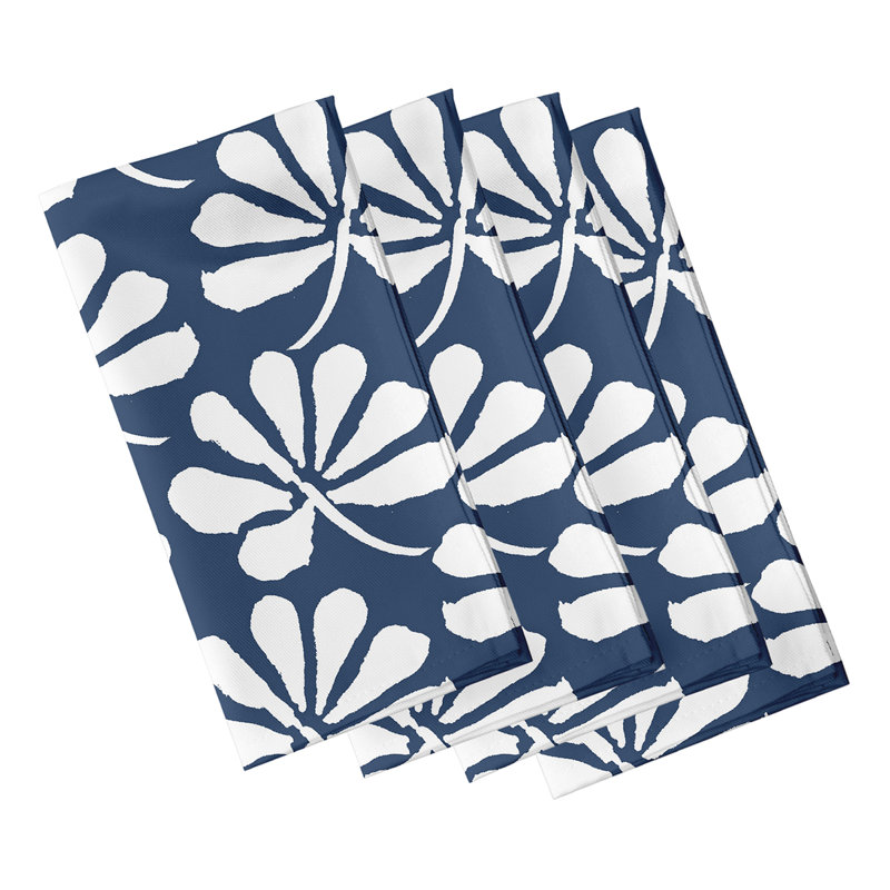 Allen Park Polyester Floral Square Napkin, Blue