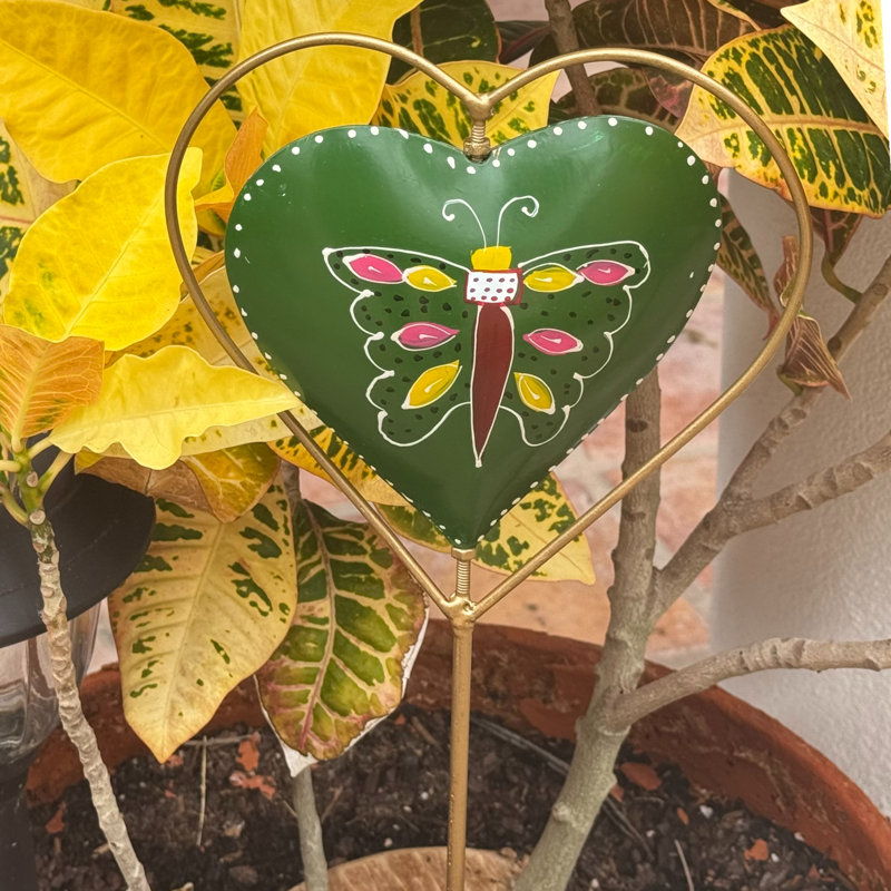 Piquet de jardin Jade Butterfly Heart - Vert