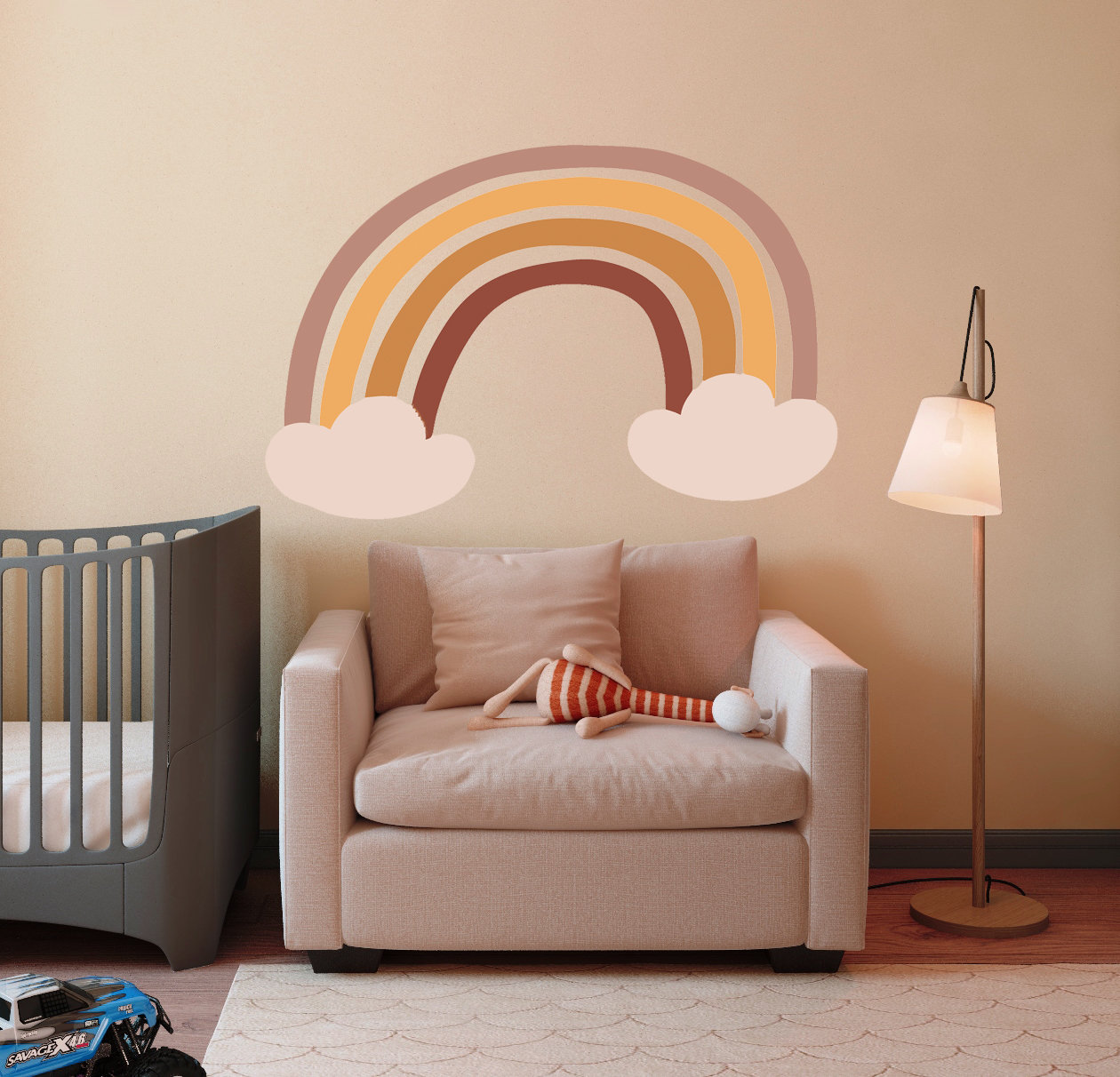 Isabelle & Max™ Boho Rainbow Wall Decal Clouds Kids Room Decor, Boho ...