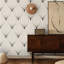 Grey and White Art Deco Geometric Wallpaper