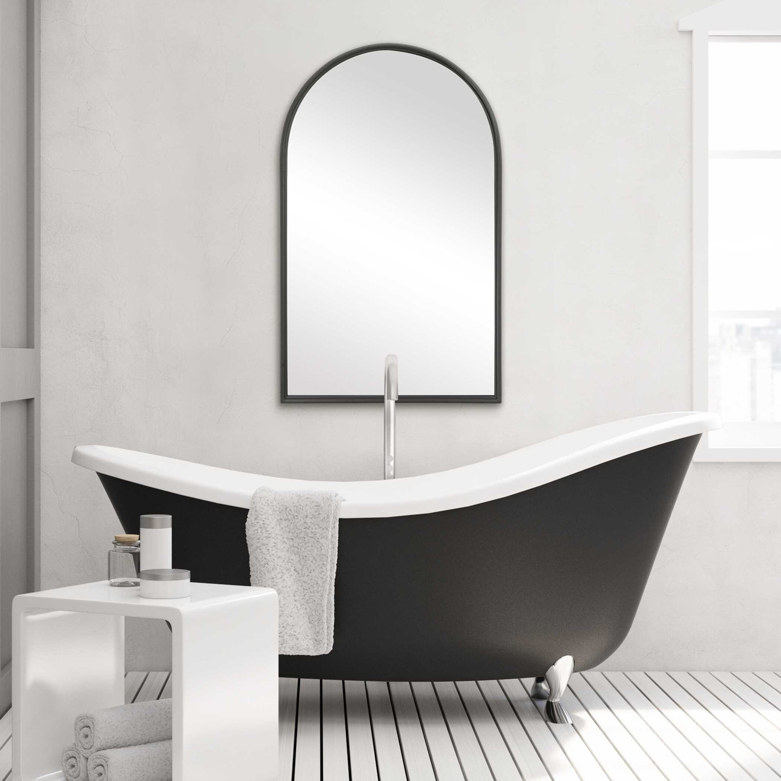 Tracie Wall Mirror, Matte Black