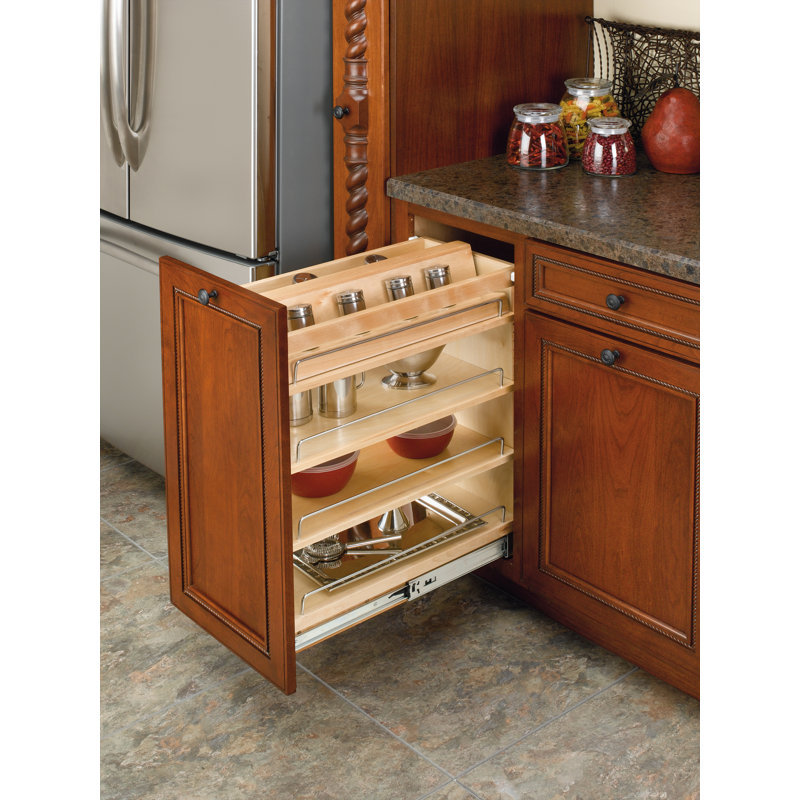 Rev-A-Shelf Wood Spice Insert Accessory for 448 Series Soft Close Organizer, 4.88" H x 7" W x 21" D