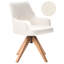 MORAVIA 40cm H Boucle Upholstered Armchair in Beige, Brown