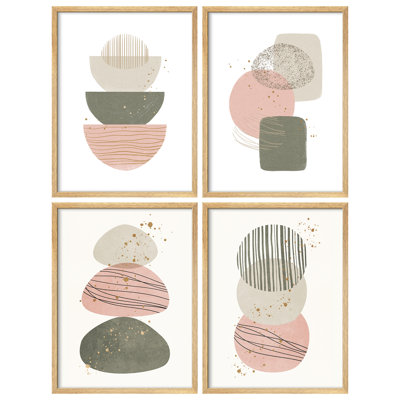 «Mid Century Modern Abstract Shapes», impression encadrée, affiches, petit art mural