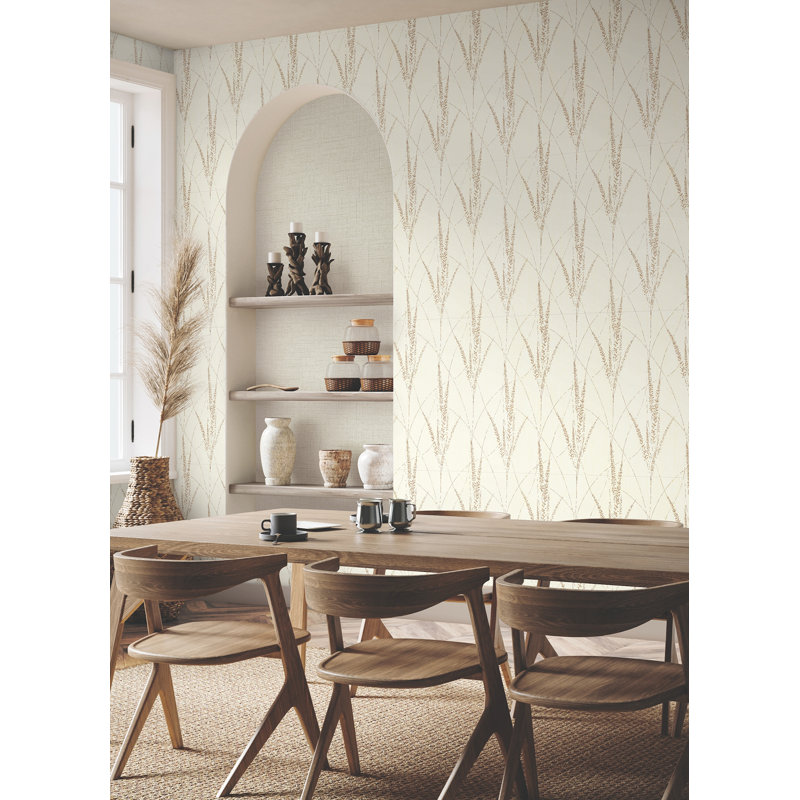 Papier peint Graceful Willow Putty, Blanc