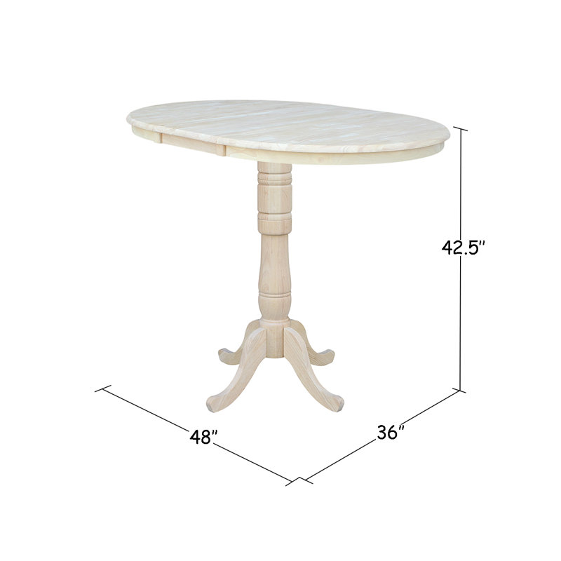 Dragana Extendable Solid Wood Dining Table, Unfinished/Unfinished