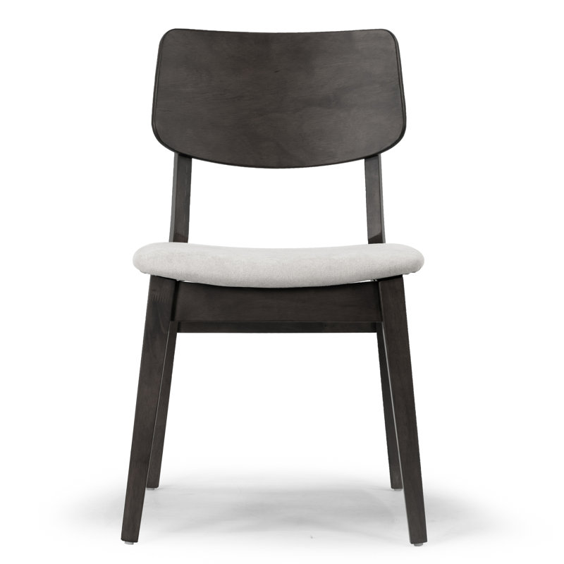 Baebel 18.7'' H Upholstered Side Chair, Black Wash Frame with Grey Seat