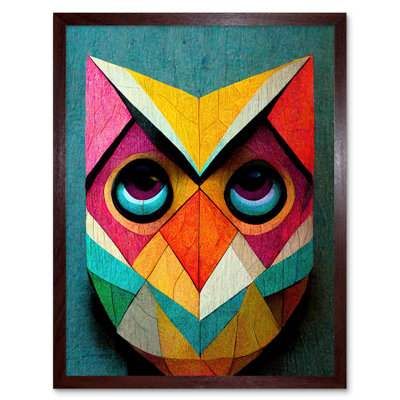 Cute Colourful Geometric Owl Bird - Print