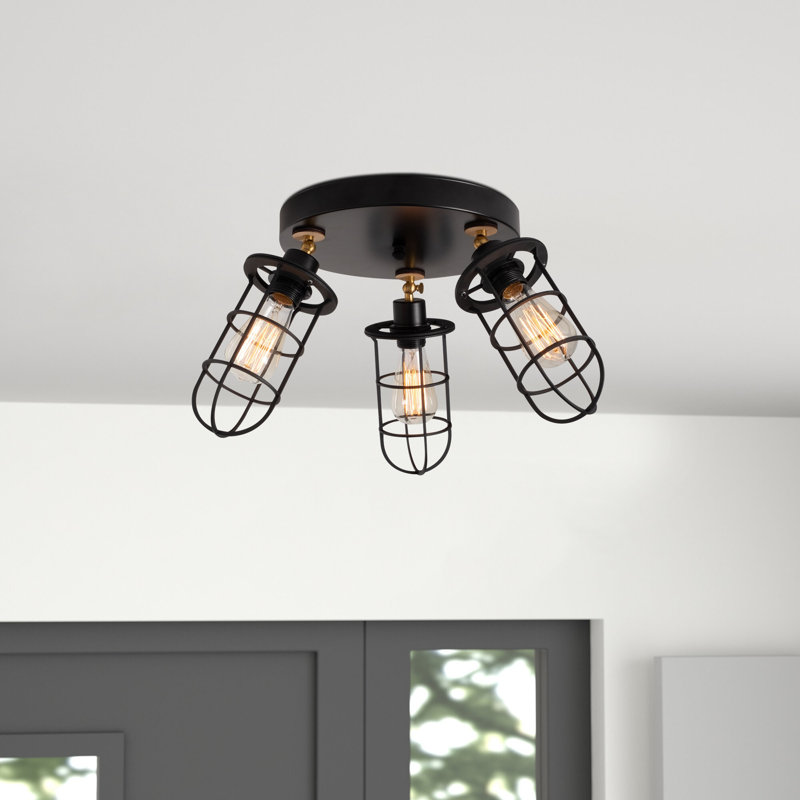 Lustre moderne noir et or, 22 po x 12,2 po | Corps en métal, 3 x douilles E27 (40 W maximum) | Design industriel élégant, classé IP20 | Parfait pour l'éclairage de la salle à manger, du salon ou du vestibule